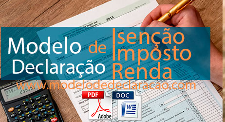 Modelo de Declaração de Isenção de Imposto de Renda